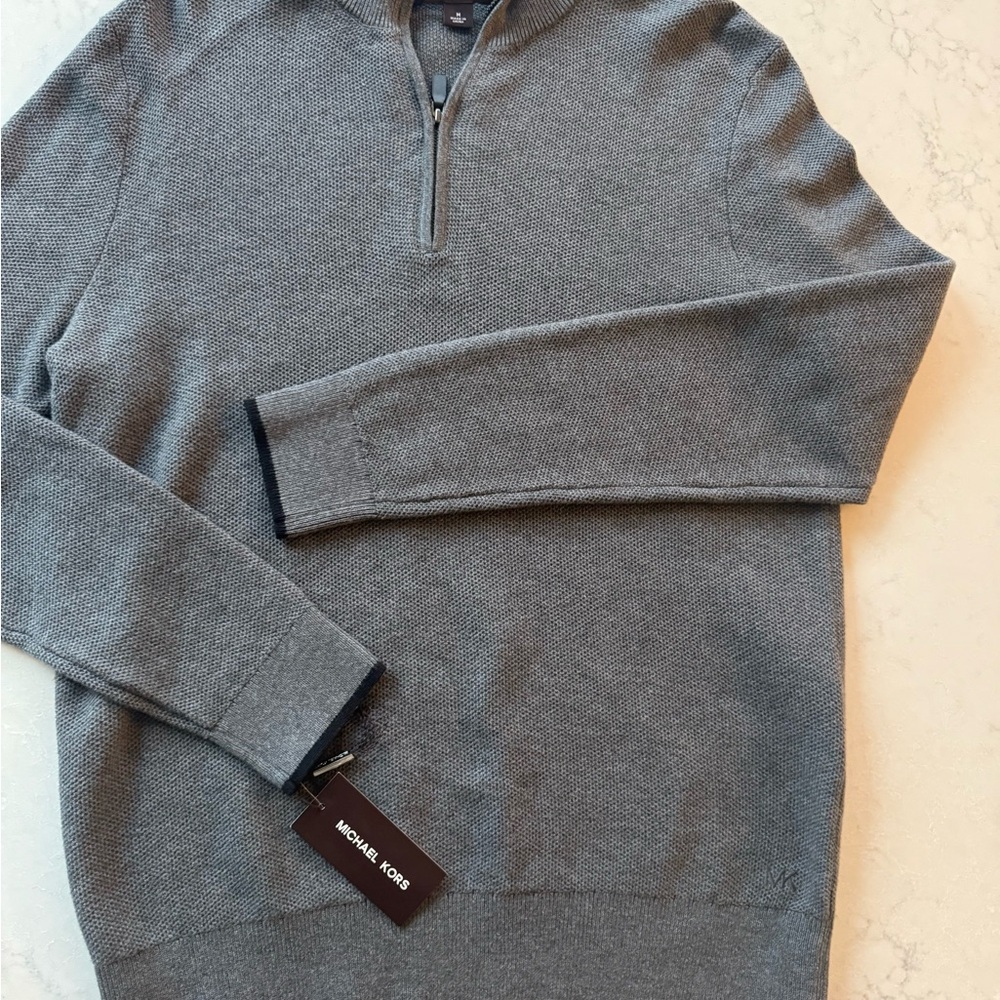 Michael Kors Men's Zip-Up Sweater in Gray